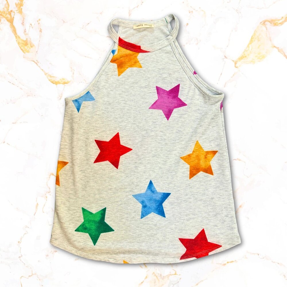 ⭐ XS Rainbow Star Print Halter Tank Top ⭐ Like New | Twenty Second